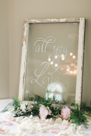 Painted on Glass Wedding Sign