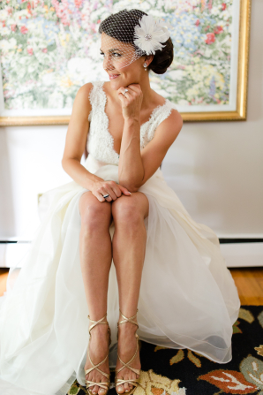 Bride in Champagne Shoes