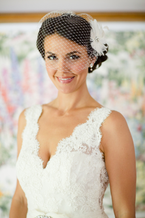 Bride in Lace Liancarlo Gown
