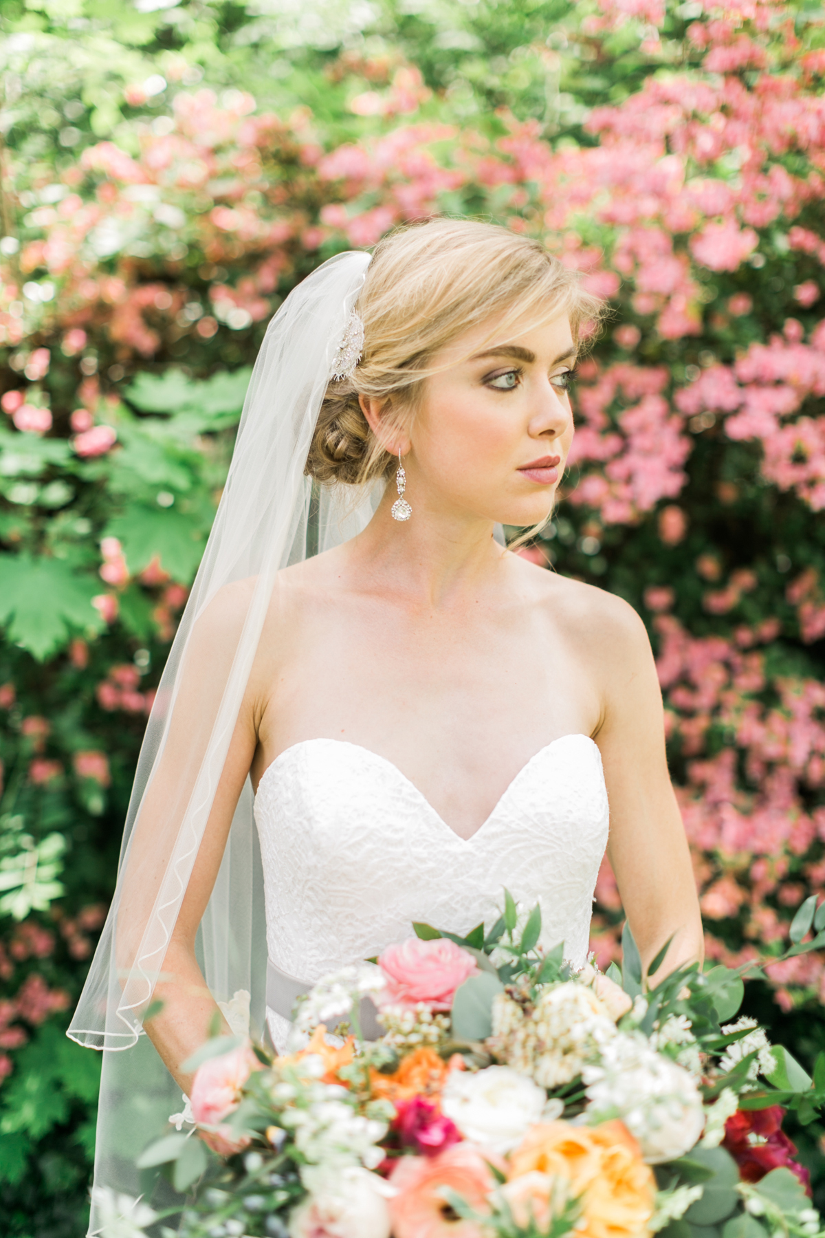 Bride with Updo and Veil