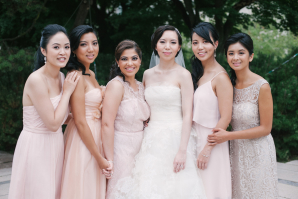Bridesmaids in Blush Dresses