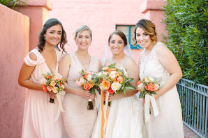 Bridesmaids in Peach