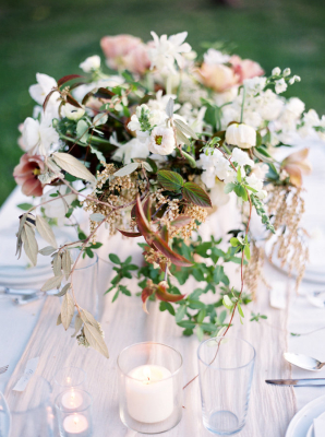 Coral and Green Centerpiece