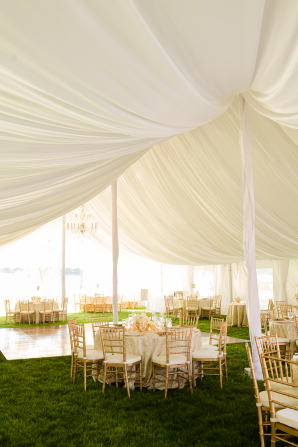 Gold and White Tent Wedding