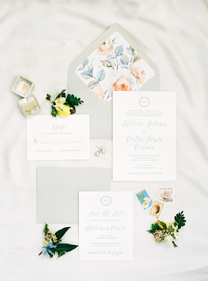 Gray and Pastel Wedding Invitations