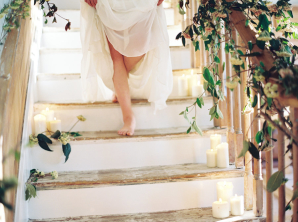 Greenery and Candle Staircase