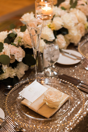 Ivory and Gold Wedding Centerpiece