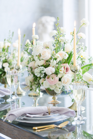 Lavender Blush and Ivory Centerpiece