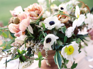 Pale Coral and Anemone Centerpiece