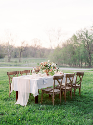 Rustic Elegant Pale Coral Wedding Table