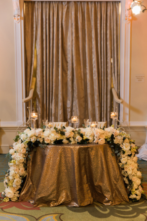 Sweetheart Table with Garland Centerpiece