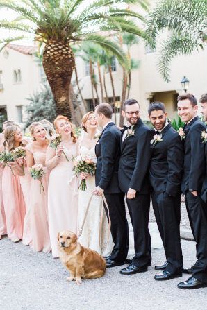 Wedding Party with Dog Ring Bearer