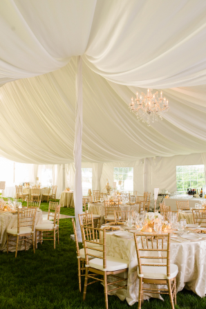 White and Gold Tent Wedding