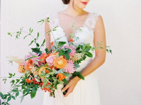 Bouquet with Orange and Pink Flowers