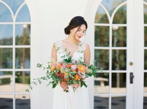 Bridal Portrait with Colorful Bouquet