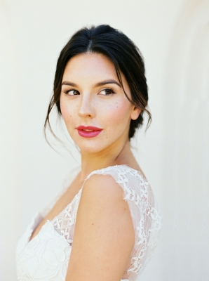 Bride with Fuchsia Lipstick