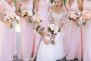 Flower Girl with Pink Hair Ribbon