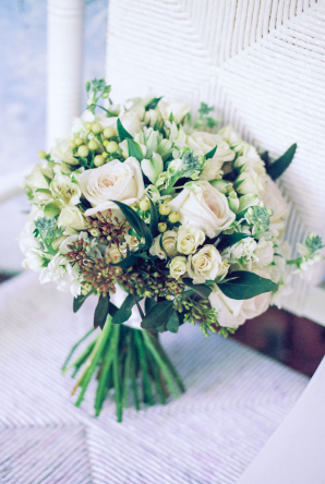 Green and Ivory Bridal Bouquet