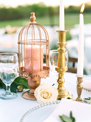 Pink Candle in Birdcage