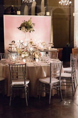 Pink and Silver Wedding Reception
