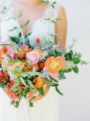 Pretty Tangerine and Red Bouquet