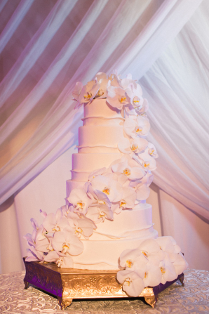 Tiered Wedding Cake with Orchids