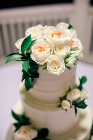 Wedding Cake with Rose Topper