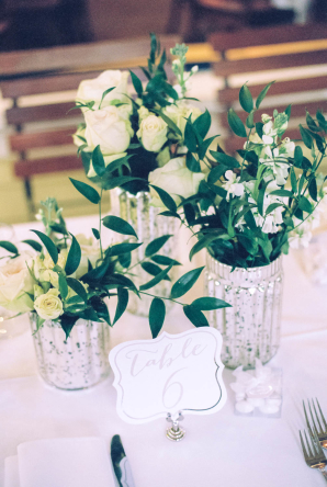 White Rose and Stock Centerpiece