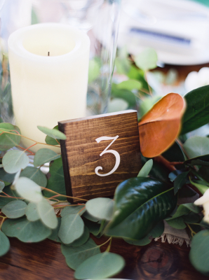 Candle and Greenery Centerpiece