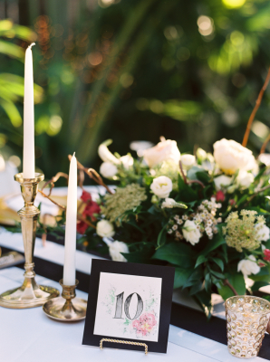 Black Gold and Green Centerpiece