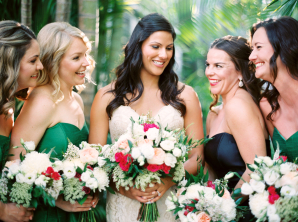 Bridesmaids in Emerald