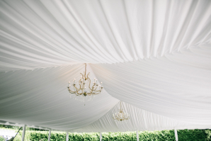 Chandeliers and Draping at Wedding