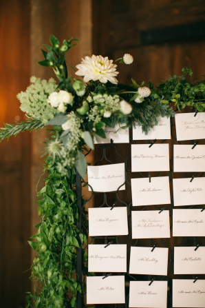 Escort Cards with Greenery