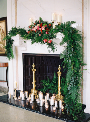 Fireplace with Pillar Candles