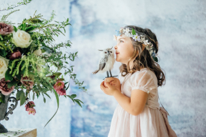 Flower Girl with Floral Headband