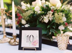 Hand Painted Wedding Table Number
