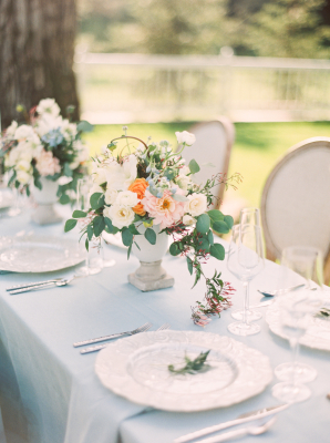 Ivory and Blue Wedding Table