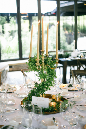 Taper Candle Centerpiece with Mirrors