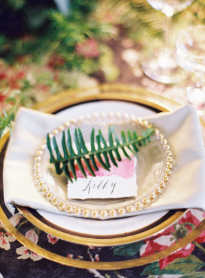 Watercolor and Fern Place Setting
