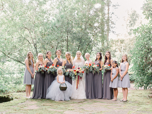 Bridal Party in Shades of Purple
