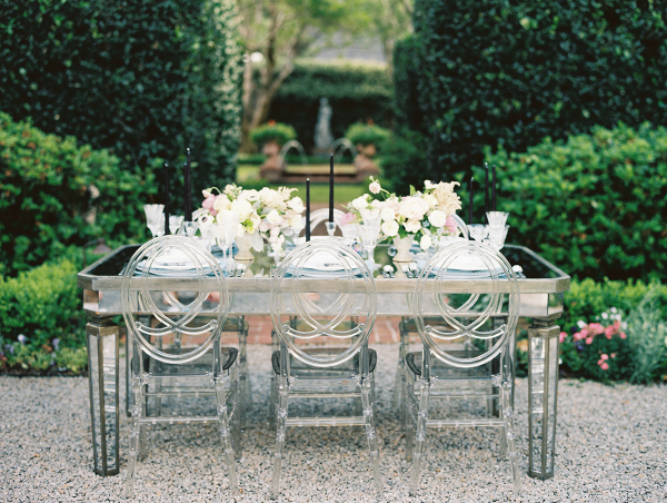 Mirrored Wedding Table with Ghost Chairs