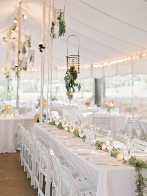 Reception with Basket Chandeliers