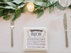 Wedding Thank You Cards at Place Setting