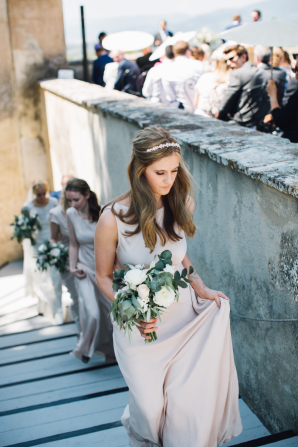 Bridesmaid in Pale Pink Gown