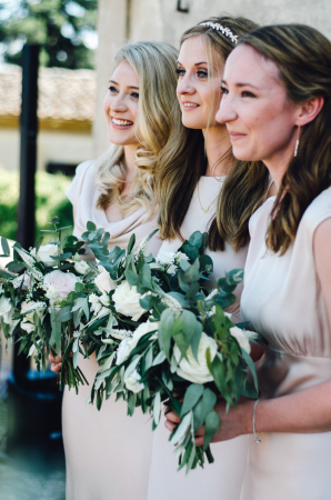 Bridesmaids with Greenery Bouquet