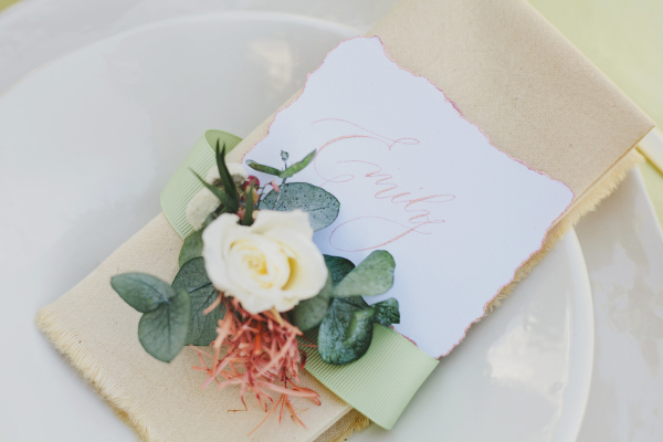 Flowers on Wedding Napkin