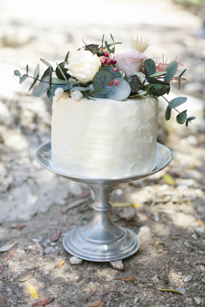 Petite Wedding Cake with Flowers