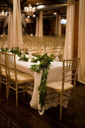 Wedding Table with Greenery Garland