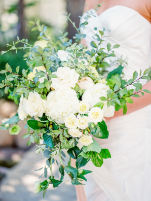 Bouquet of Ivory Flowers and Greenery