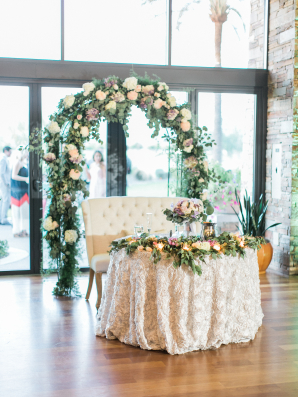 Sweetheart Table with Greenery Arch